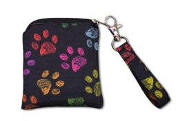 Pouzdro/klíčenka 8,5 x 10 cm Barevné tlapky na černé