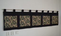 Velký kapsář na zeď 200x50 cm černá Maskáč