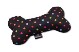 Textilní hračka pro psy Barevný puntík na černé