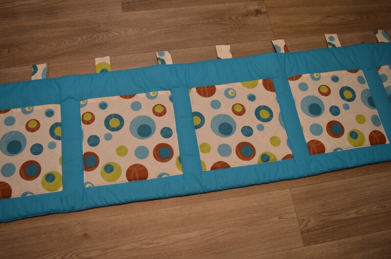 Velký kapsář na zeď 200x50 cm - tyrkysová 