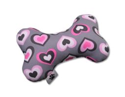 Textilní hračka pro psa Srdíčka na šedé