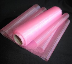 Organza neobšitá šíře 16cm návin 9m - růžová