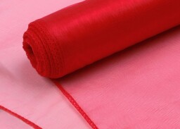 Organza obšitá červená 21cm x 10m