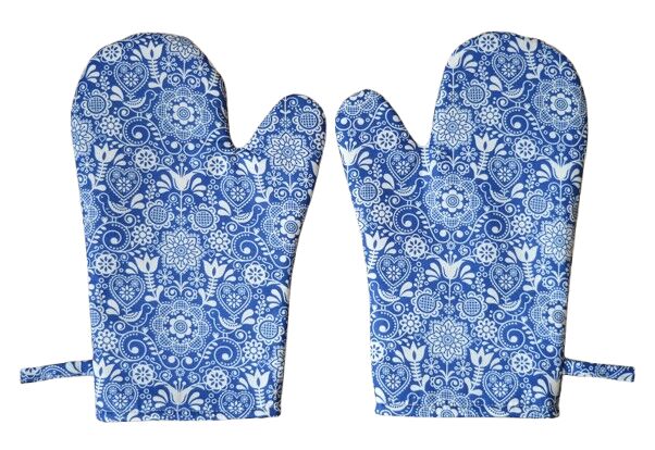 Kuchyňská chňapka modrá Folklor 2 ks