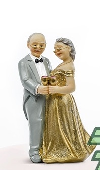 Figurka na svatební dort - zlatá svatba 12 cm