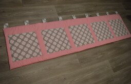 Velký kapsář na zeď 200x50 cm světle růžový Čtyřlístek
