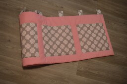 Velký kapsář na zeď 200x50 cm světle růžový Čtyřlístek