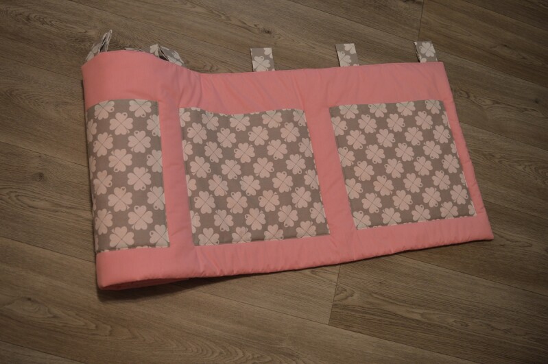 Velký kapsář na zeď 200x50 cm světle růžový Čtyřlístek