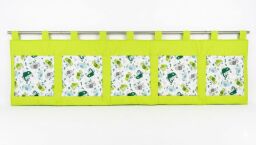 Velký kapsář za postel 200 x 50 cm chameleoni na limetkově zelené