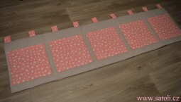 Kapsář do dětského pokoje 200x50 cm šedá, růžová Hvězdička
