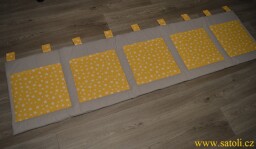 Kapsář za postel 200 x 50 cm šedá, žlutá Hvězdička