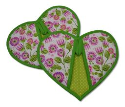 Kuchyňské chňapky srdce Květiny 2 ks