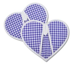 Kuchyňské chňapky srdce Modrobílá kostička 2 ks