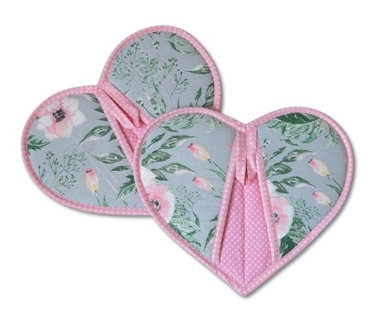 Kuchyňská chňapka II.jakost květiny na světle šedé 2 ks 