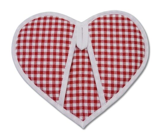 Kuchyňská chňapka srdíčko Bíločervená kostička 1 ks