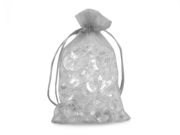 Dárkový pytlík 10x15 cm organza - šedá