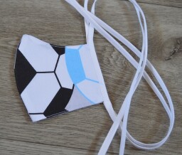Dětská bavlněná dvouvrstvá rouška 7-12 let - FOTBAL