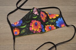 Dámská tvarovaná rouška s kapsou na filtr Folklór