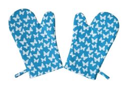 Kuchyňská chňapka Motýl na tyrkysové 2 ks