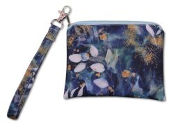 Pouzdro/klíčenka 14 x 11 cm Listy na petrolejové