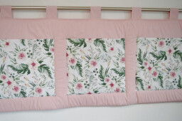 Kapsář na zeď za postel 200x50 cm světlá starorůžová/květy