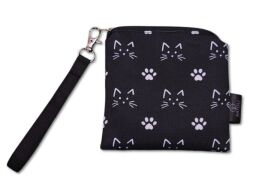Pouzdro/klíčenka 13 x 13 cm Kočky na černé