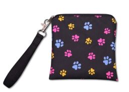 Pouzdro/klíčenka 13 x 13 cm Barevné tlapky na černé