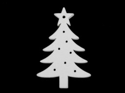 Vánoční dřevěná dekorace - stromek (bílá)