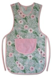 Dámská zástěra klokanka květy na světle šedé