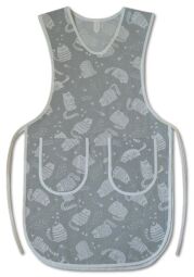 Dámská bavlněná zástěra Kočky na světle šedé