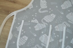 Dámská bavlněná zástěra Kočky na světle šedé