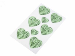Samolepící srdce z kamínků - zelená limetka