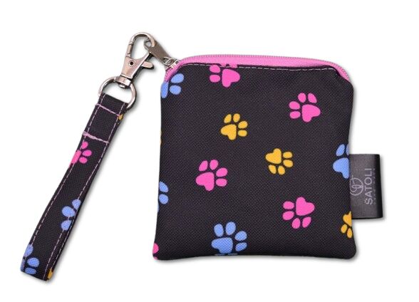 Taštička/klíčenka  9 x 9 cm Tlapky na černé