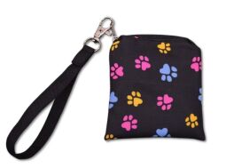Pouzdro/klíčenka 8,5 x 10 cm Tlapky na černé