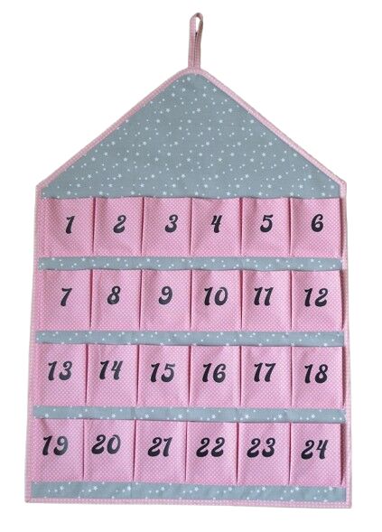 Závěsní textilní adventní kalendář 
