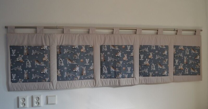 Velký kapsář 200x50 cm Koťátka na šedobéžové