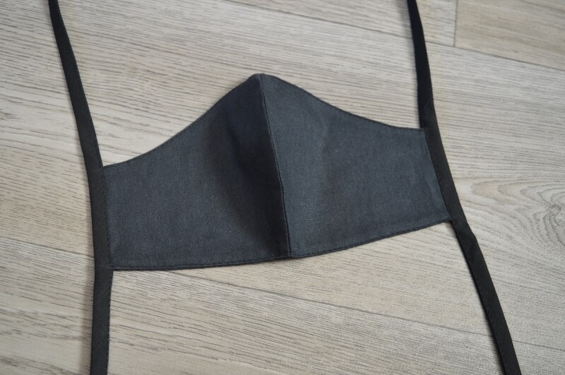 Černá (vzhled seprané černé) bavlněná dvouvrstvá rouška - dámská