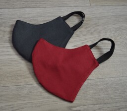 Tvarované roušky na gumičky - černá, vínová