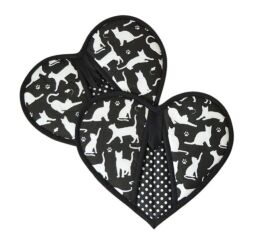 Kuchyňská chňapka Kočky na černé 2 ks