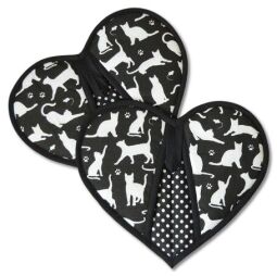 Kuchyňská chňapka Kočky na černé 2 ks