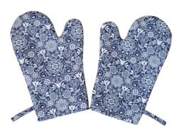 Kuchyňská rukavice Folklor na tmavě modré 2 ks
