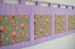 Velký kapsář na zeď 200 x 50 cm fialková Lišky