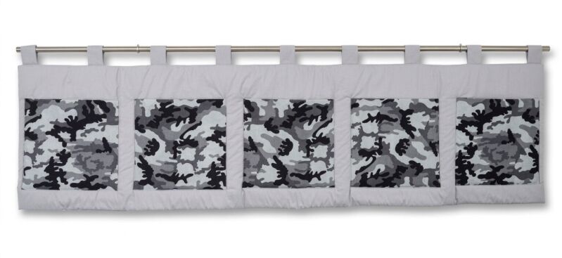 Velký kapsář za postel 200x50 cm maskáč na světle šedé