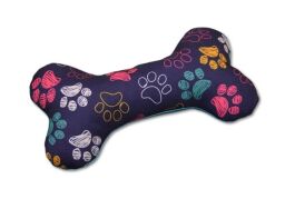 Textilní hračka pro psa pískací kost dvoubarevná