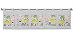 Velký kapsář za postel 200 x 50 cm dinosauři na šedé