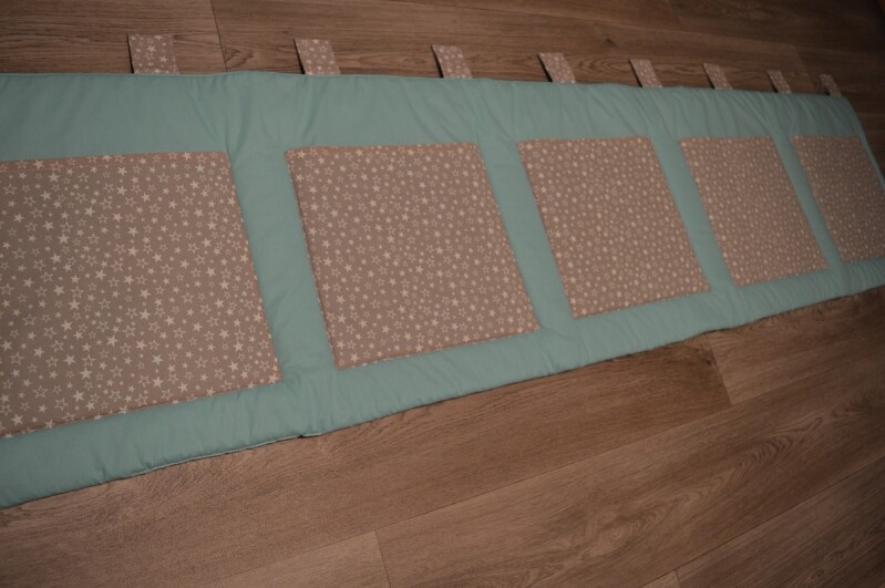 Velký kapsář za postel 200x50 cm mentolová Hvězdička