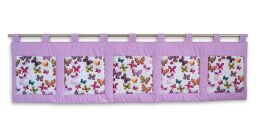 Velký kapsář za postel 200 x 50 cm motýli na fialkové