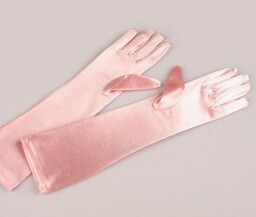 Růžové společenské rukavice 36 cm