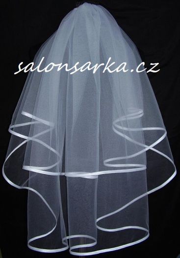 Bílý svatební závoj 75 cm