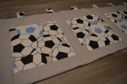 Velký kapsář na zeď 200x50 cm - světle šedá Fotbal